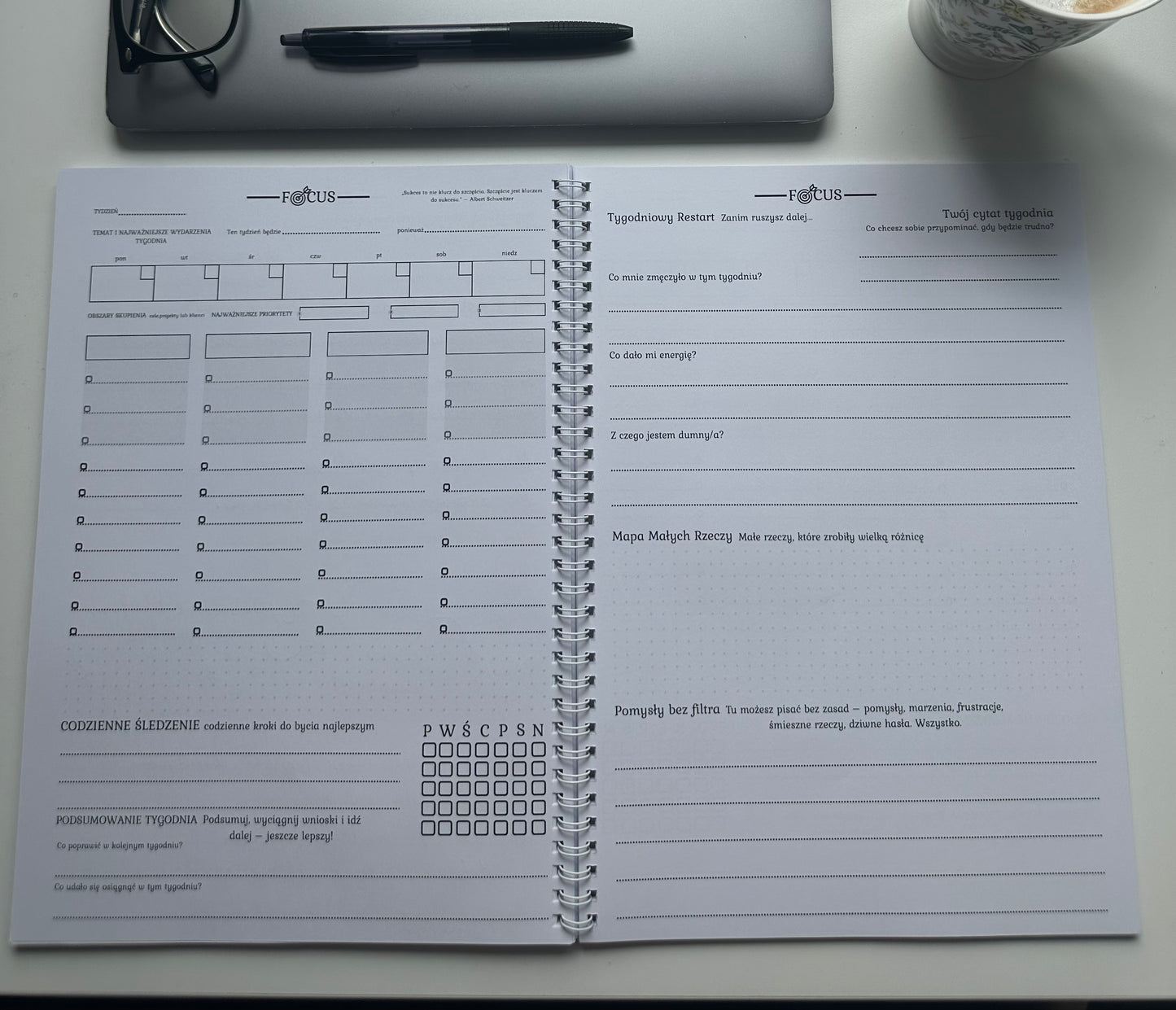 Focuspapers Planner do organizacji tygodnia